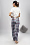 Women's Pajama Bottoms Brown Square with Ribbon - 3