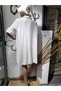 Muslin Cotton Long-sleeved, Buttoned Slit Shirt Tunic Dress - 3