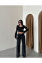 Low-Cut Crop Knit Sweater with Ripped Detail - 5