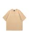 Dimension b Printed leopard patterned 24/1 o Oversized unisex beige t-shirt - 2