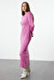 Pink Soft Textured Knitwear Dress Tctaw25Eb00067 - 2