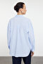 Blue Striped Oversize / Wide Fit Woven Shirt TWOSS23GO00144 - 9
