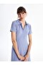 LCW Women's Dress - Polo Collar, Solid, Short Sleeve - 2