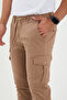 Men's Cargo Pocket Casual Beige Trousers - 6