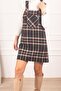 Women's Black Plaid Pattern Pocket Gilet ARM-24K001036 - 3