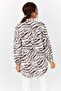 Women's Brown Zebra Pattern Oversize Long Basic Shirt Arm-22Y001145 - 4
