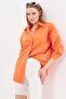 Women's Orange Oversize Long Basic Shirt ARM-22Y001118 - 3