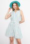 Mint Color Women's Dress - Buttoned, Belted and Sleeveless ARM-24Y001066 - 2