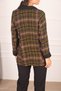 Women's Brown Collar Detailed Plaid Oversize Cashew Jacket ARM-24K001029 - 4