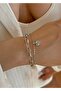 Silver 2-Piece Women's Bracelet with Heart Zircon Stones - 2