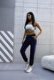 Haute 1059 Navy Blue High Waist Ultra Flexible Seasonal Basic Sweatpants - 3