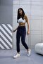 Haute 1059 Navy Blue High Waist Ultra Flexible Seasonal Basic Sweatpants - 2