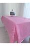 Fuchsia Colored Cotton Checkered Tablecloth (170 X 170) - 2