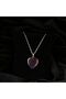 Amethyst Natural Stone Heart Cut Necklace