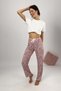 Women's Pajama Bottoms Burgundy Buta with Ribbon - 3