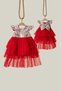 Red Sequined Short Sleeve Tulle Skirt Baby Girl Dress - Elizabeth - 5