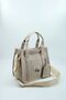 Women's Beige Organic Canvas Fabric Hand and Shoulder Bag - 3