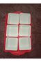 Pomegranate Flower Colored Plastic Tray with Plastic Lid and 6 Breakfast Plates - 7
