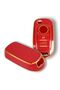 Luxury Fiat Egea Switchblade 3 Button Nano Key Case Red Gold Color 1.Ci Quality - 3