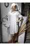 Muslin Cotton Long-sleeved, Buttoned Slit Shirt Tunic Dress - 2