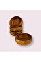 Natural Acacia Round 4-Piece Snack Bowl & Jam Bowl 10 cm