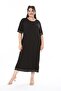 Women's Plus Size Black Pearl Detailed Lycra Viscose Dress 65N38170