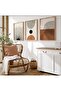3 Piece Wooden Framed Living Room Hall Kitchen Table Set Minimal Brown