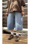 Y2K RECYCLED BAGGY POCKET STAR JEANS SHORTS BERMUDA - 3