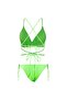 Facile Frilly Rope Detailed Bikini Set Green - 3