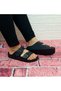 400367-400459 Black Color Double Buckle Lightweight Comfortable Slippers - 2