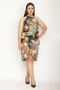 Women's Large Size Colorful Halter Collar Skirt Closed Wrap Floral Print Dress 65n32096 - 2
