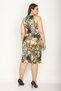 Women's Large Size Colorful Halter Collar Skirt Closed Wrap Floral Print Dress 65n32096 - 4