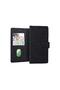 General Mobile Gm 8 Go Stand, Business Card and Money Compartment Fabric Pattern Wallet Case Dark Pink - 2