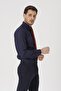 Men's Navy Blue Slim Fit Classic Shirt - 4