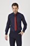 Men's Navy Blue Slim Fit Classic Shirt - 5