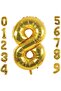 8 Eight Number Gold Foil Balloons 32-34 Inc 82 Cm