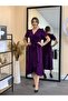 Crepe Fabric Midi Dress Eggplant Purple - 2