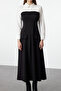 Shirt Collar Black Woven Dress - TCTAW25EB00076 - 3