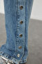 Blue More Sustainable Accessory Detail High-Waist Wide-Leg Jeans TWOAW25JE00028 - 4
