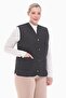Women's Large Size Plaid Black Quilted Vest 1037