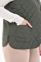 Women's Large Size Plaid Khaki Quilted Vest 1037 - 5