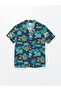 Resort Collar Printed Short Sleeve Shirt for Baby Boy