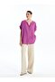 LCW Off-Collar Plain Short-Sleeve Women's Shirt - 2