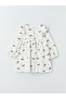 Crew Neck Long Sleeve Patterned Baby Girl Dress