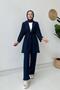 Fakir Arm Belted Kimono Double Set - Navy Blue