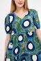 Women's Light Green V-Neck Short Sleeve Patterned Ruffle Dress Arm-24Y001014 - 2