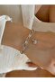 Silver 2-Piece Women's Bracelet with Heart Zircon Stones - 3