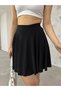 Woman's Black Skirt with Elastic Waist and Floor-Length Shorts - 9