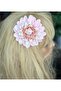 Luxury Design Large Stone Artificial Chrysanthemum Rose Flower Scalloped Side Clip Hair Accessory Pink - 2