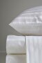 Luxury Hotel Series Striped Cotton Satin White Fitted Sheet Set Double 160x200 Fitted - 2